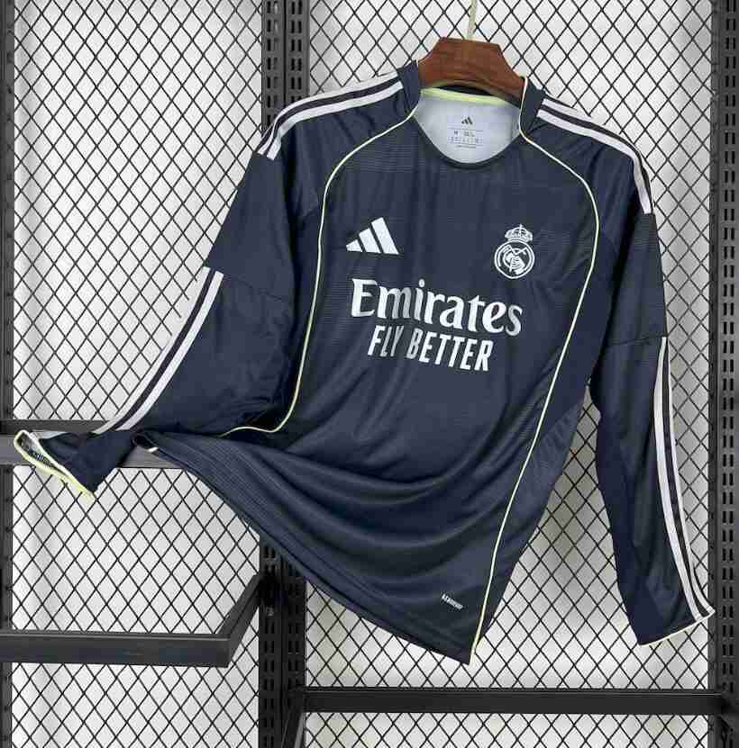 Tailandia Manga Larga Camiseta Segunda Real Madrid 2025 2026 Tailandia Manga Larga Camiseta Segunda Real Madrid 2025 2026