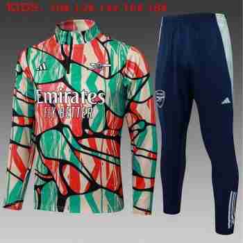 Sudadera Entrenamiento Niños Arsenal 2025 2026 Verde Rojo