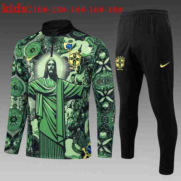 Ninos Sudadera De Training Brasil 2025-2026 Verde Sudadera Entrenamiento Ninos Brasil 2025 2026 Verde