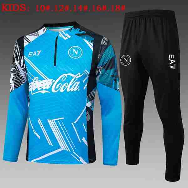 Ninos Sudadera De Training Napoli 2025-2026 Azul Sudadera Entrenamiento Ninos Napoli 2025 2026 Azul