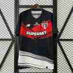 Tailandia Camiseta Pre Match Sao Paulo 2025 2026 Negro Rojo
