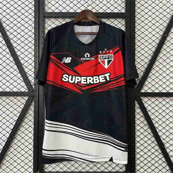 Tailandia Camiseta Sao Paulo Pre-Match 2025-2026 Negro Rojo Tailandia Camiseta Pre Match Sao Paulo 2025 2026 Negro Rojo