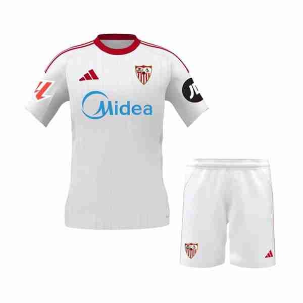 Camiseta Sevilla 1ª Niño 2025-2026 Camiseta Sevilla Conjunto Niños Primera 2025 2026