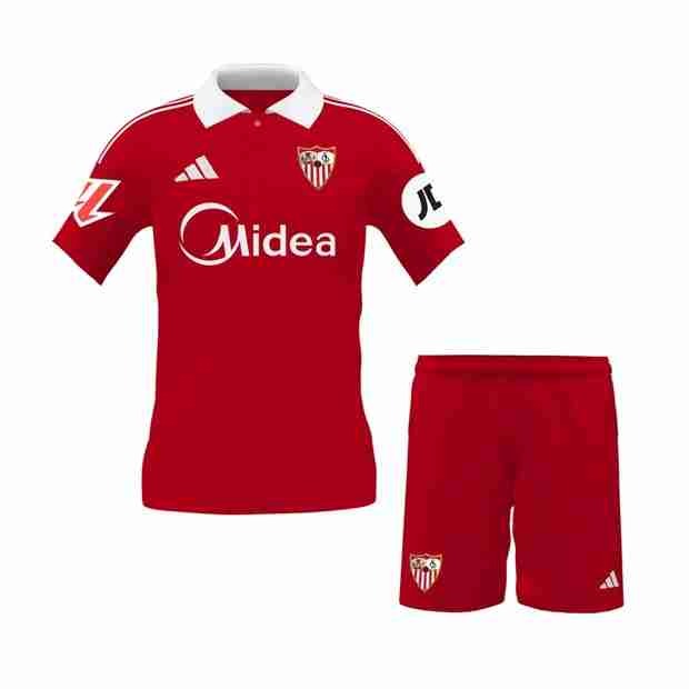Camiseta Sevilla 2ª Niño 2025-2026 Camiseta Sevilla Conjunto Niños Segunda 2025 2026