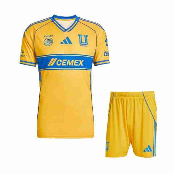 Camiseta Tigres UANL 1ª Niño 2025-2026 Camiseta Tigres Conjunto Niños Primera 2025 2026