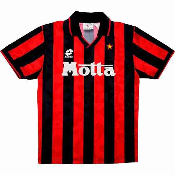 Tailandia Camiseta AC Milan 1ª Retro 1993 1994 Negro Rojo Tailandia Camiseta Primera AC Milan Retro 1993 1994 Negro Rojo