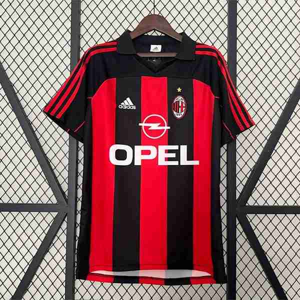 Tailandia Camiseta AC Milan 1ª Retro 2000 2002 Tailandia Camiseta Primera AC Milan Retro 2000 2002