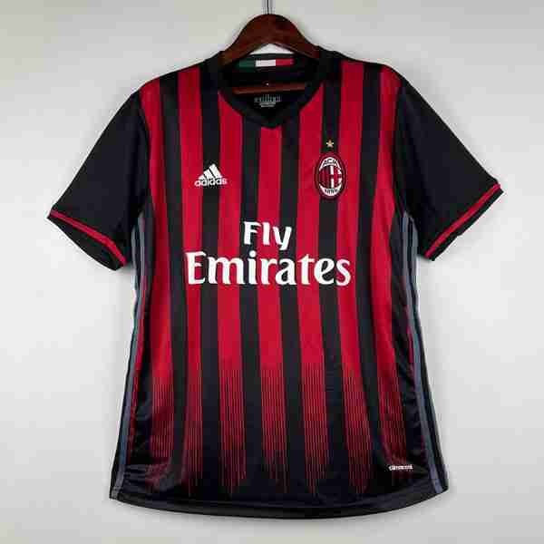 Tailandia Camiseta AC Milan 1ª Retro 2016-2017 Tailandia Camiseta Primera AC Milan Retro 2016 2017