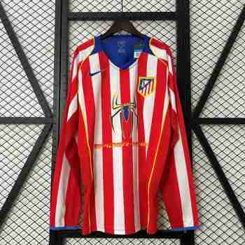 Tailandia Camiseta Primera Manga Larga Atlético De Madrid Retro 2004 2005