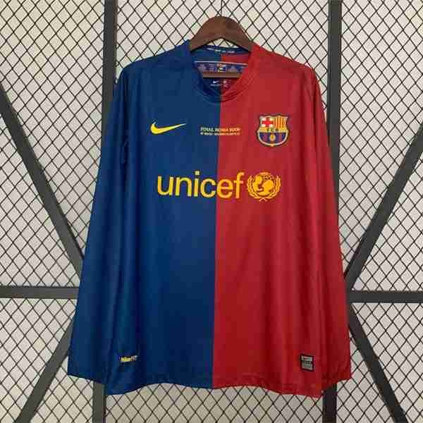 Tailandia Camiseta Barcelona 2ª Retro 2008 2009 Tailandia Camiseta Primera Manga Larga FC Barcelona Retro 2008 2009