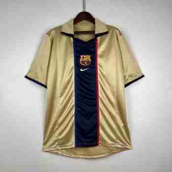 Tailandia Camiseta Segunda FC Barcelona Retro 2002 Oro