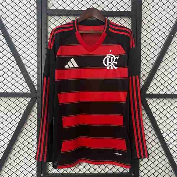 Tailandia Camiseta Flamengo 1ª ML 2025-2026 Tailandia Manga Larga Camiseta Primera Flamengo 2025 2026