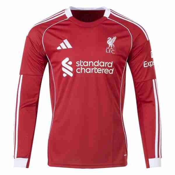 Tailandia Camiseta Liverpool 1ª ML 2025-2026 Tailandia Manga Larga Camiseta Primera Liverpool 2025 2026