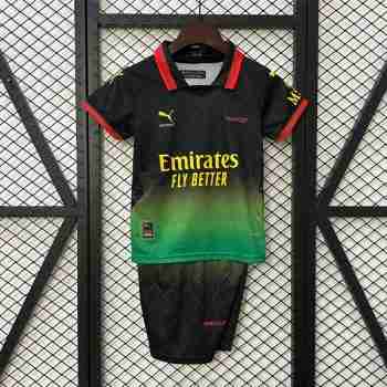 Camiseta AC Milan X OFF-WHITE Conjunto Niños 2025 2026 Verde