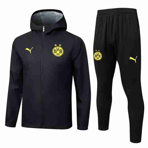 Rompevientos Con Capucha Dortmund Negro 2025-2026 5 Conjunto Rompevientos Borussia Dortmund 2025 2026 Negro