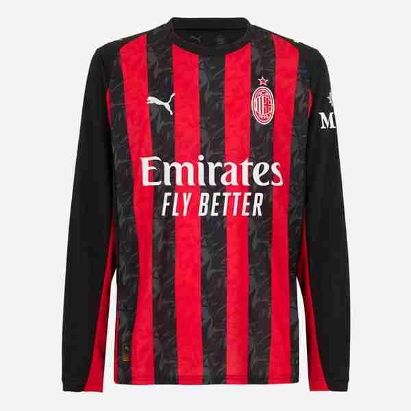 Tailandia Camiseta AC Milan 1ª ML 2025-2026 Tailandia Manga Larga Camiseta Primera AC Milan 2025 2026