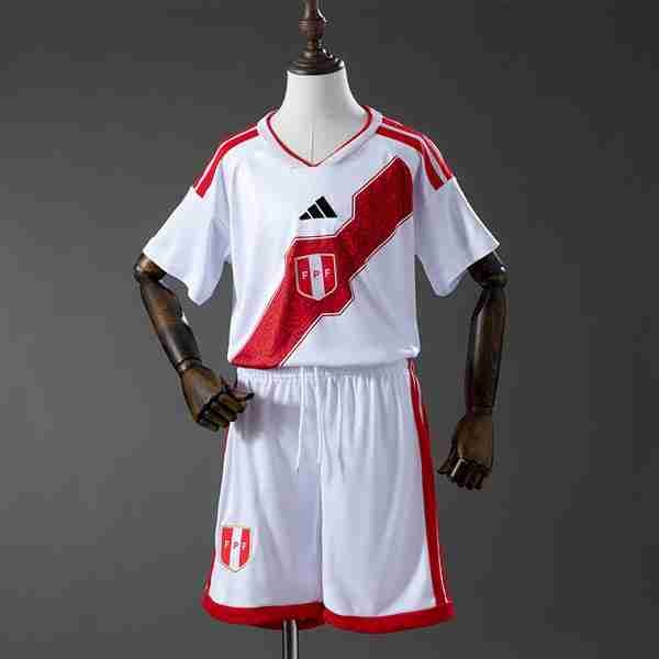 Camiseta Perú 1ª Niño 2026 Camiseta Perú Conjunto Niños Primera 2026