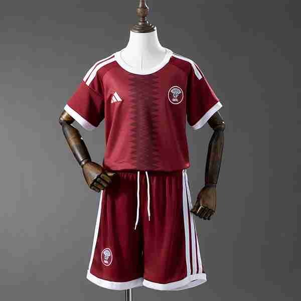 Camiseta Qatar 1ª Niño 2026 Camiseta Qatar Conjunto Niños Primera 2026