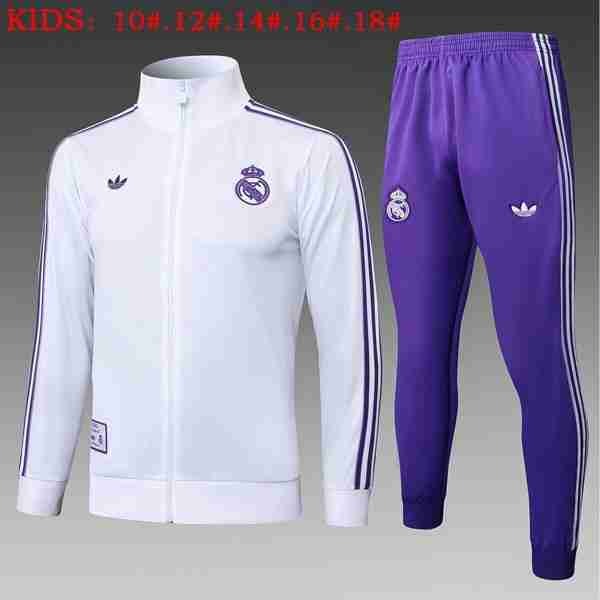 Ninos Chandal Real Madrid 2025-2026 Blanco 7 Chandal Niños Real Madrid 2025 2026 Blanco Purpura