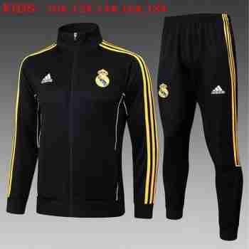 Chandal Niños Real Madrid 2025 26 Negro Amarillo