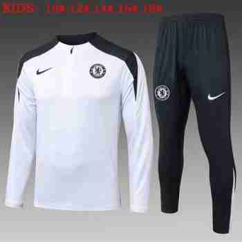 Sudadera Entrenamiento Niños Chelsea 2025 2026 Blanco