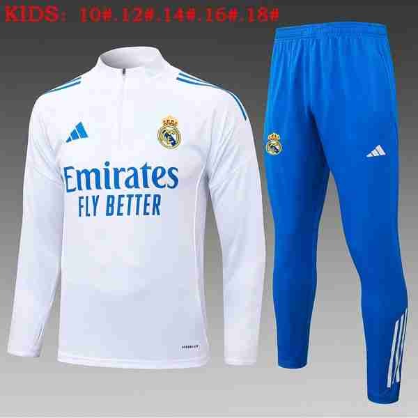 Ninos Sudadera De Training Real Madrid 2025-2026 Blanco 5 Sudadera Entrenamiento Niños Real Madrid 2025 2026 Blanco Azul