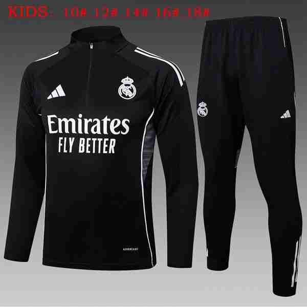 Ninos Sudadera De Training Real Madrid 2025-2026 Negro 6 Sudadera Entrenamiento Niños Real Madrid 2025 2026 Negro Blanco