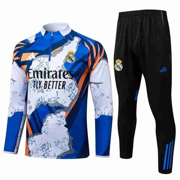 Sudadera De Training Real Madrid 2025-2026 Azul Blanco Sudadera Entrenamiento Real Madrid 2025 2026 Azul Blanco