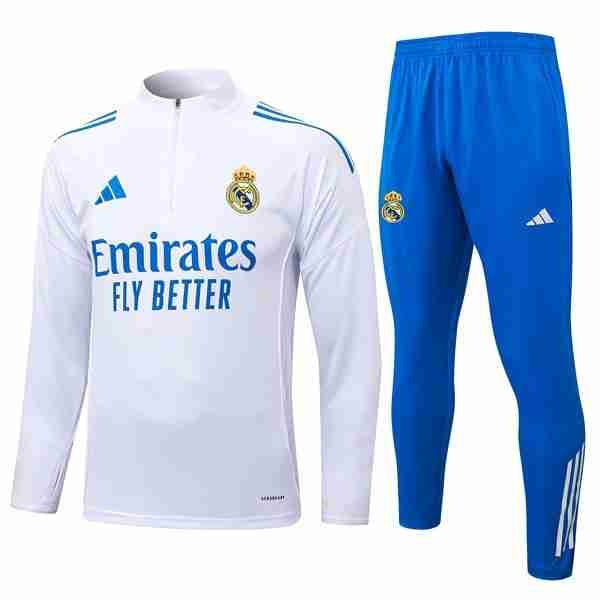 Sudadera De Training Real Madrid 2025-2026 Blanco 5 Sudadera Entrenamiento Real Madrid 2025 2026 Blanco Azul
