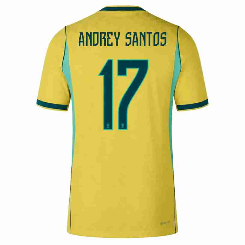 ANDREY SANTOS NO.17 Camiseta Primera Brasil 2026 – Versión Jugador ANDREY SANTOS NO.17 Camiseta Primera Brasil 2026 – Versión Jugador