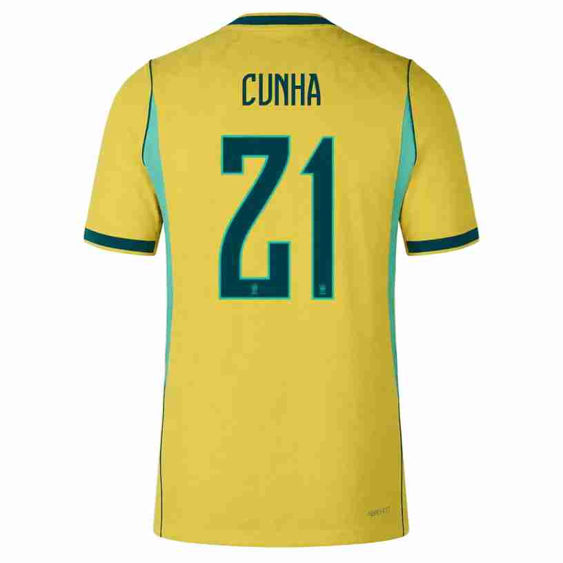 CUNHA NO.21 Camiseta Primera Brasil 2026 – Versión Jugador CUNHA NO.21 Camiseta Primera Brasil 2026 – Versión Jugador