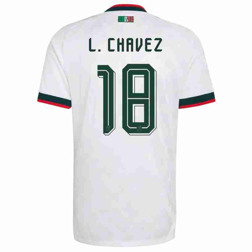 L. CHAVEZ NO.18 Camiseta Segunda México 2026 – Versión Jugador L. CHAVEZ NO.18 Camiseta Segunda México 2026 – Versión Jugador