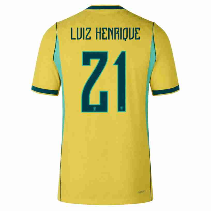 LUIZ HENRIQUE NO.21 Camiseta Primera Brasil 2026 – Versión Jugador LUIZ HENRIQUE NO.21 Camiseta Primera Brasil 2026 – Versión Jugador