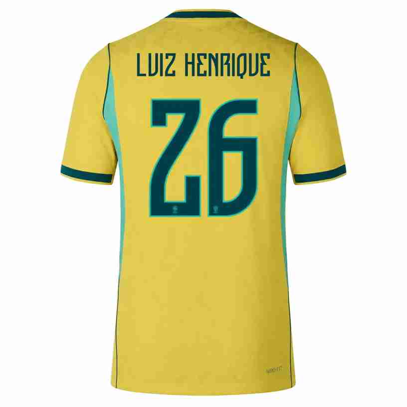 LUIZ HENRIQUE NO.26 Camiseta Primera Brasil 2026 – Versión Jugador LUIZ HENRIQUE NO.26 Camiseta Primera Brasil 2026 – Versión Jugador