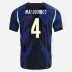 MARQUINHOS NO.4 Camiseta Segunda Brasil 2026 – Versión Jugador