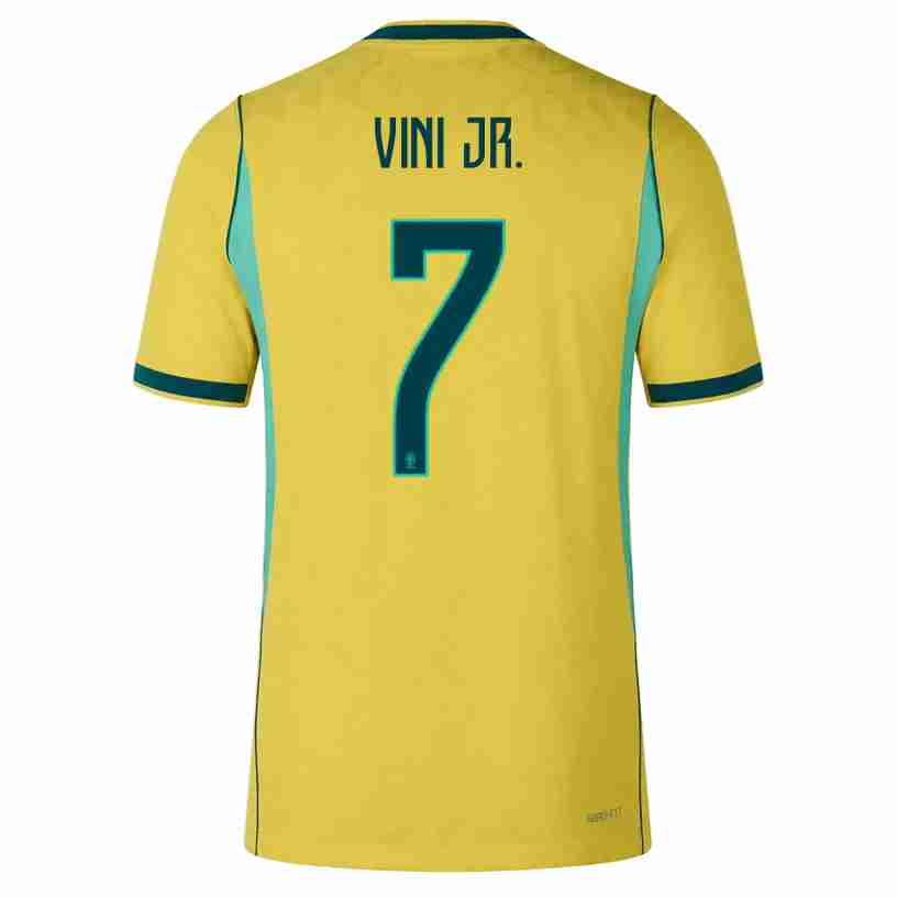 VINI JR. NO.7 Camiseta Primera Brasil 2026 – Versión Jugador VINI JR. NO.7 Camiseta Primera Brasil 2026 – Versión Jugador